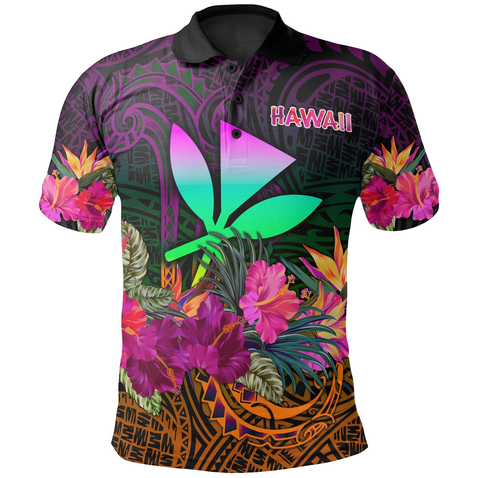 Polynesian Hawaii Kanaka Maoli Polo Summer Hibiscus Unisex Reggae - Polynesian Pride