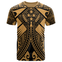 Kosrae T Shirts Gold Seal with Polynesian Tattoo Unisex Art - Polynesian Pride