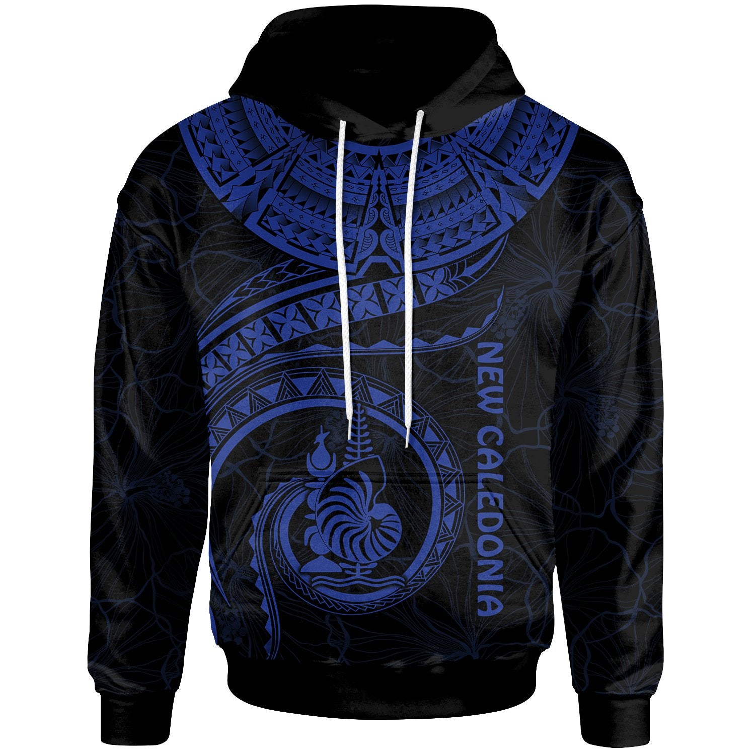 New Caledonia Polynesian Hoodie New Caledonia Waves (Blue) Unisex Blue - Polynesian Pride