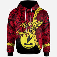 Papua New Guinea National Capital District Province Polynesian Hoodie Tribal Wave Tattoo Unisex Red - Polynesian Pride