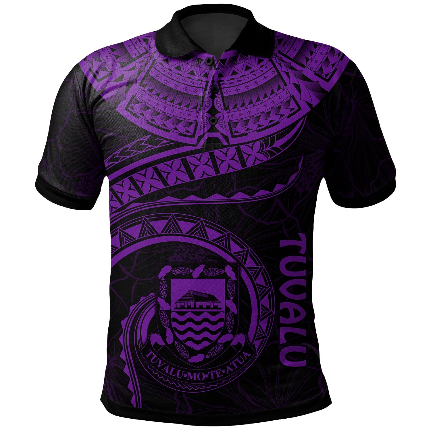 Tuvalu Polynesian Polo Shirt Tuvalu Waves (Purple) Unisex Purple - Polynesian Pride