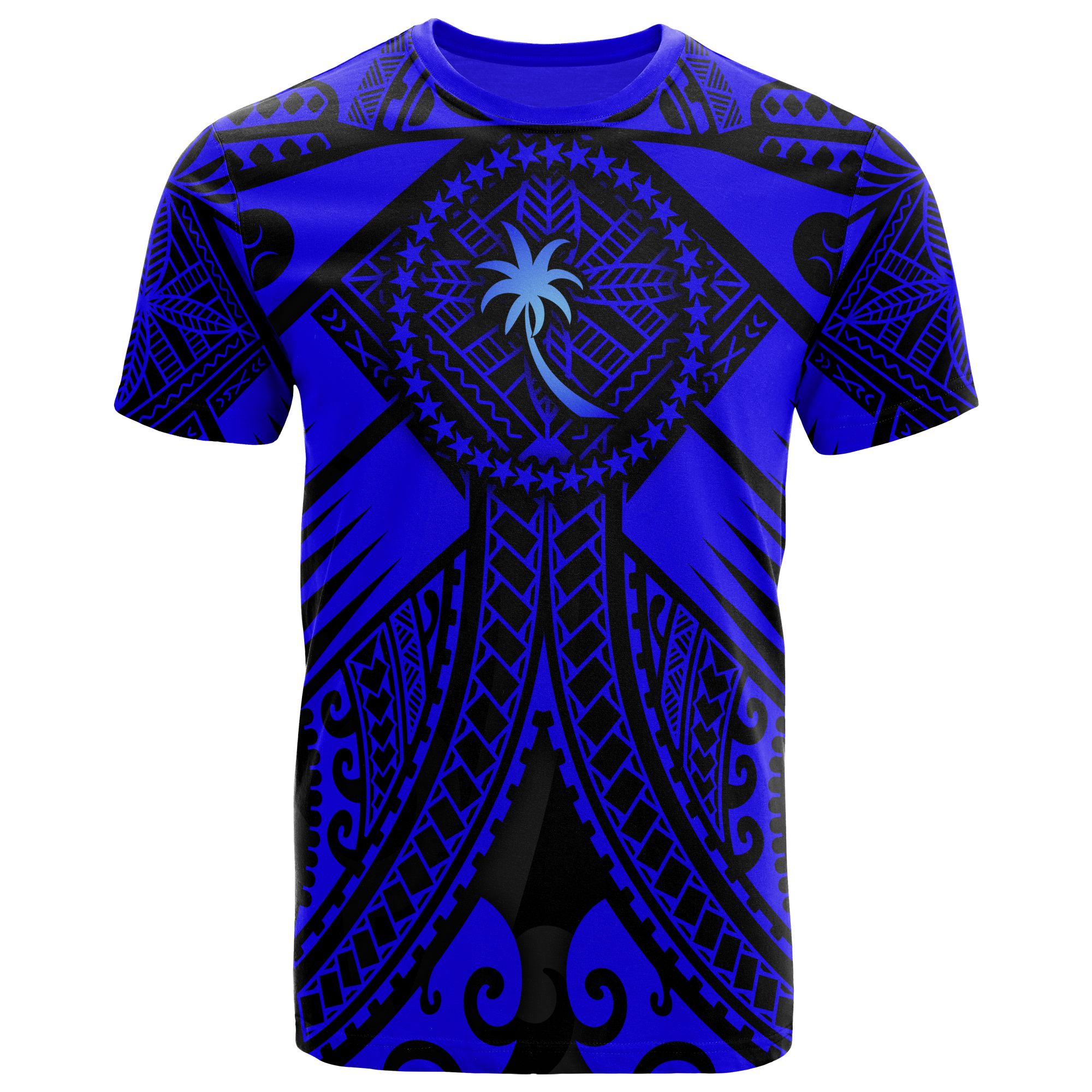 Chuuk T Shirt Blue Seal with Polynesian Tattoo Unisex Blue - Polynesian Pride