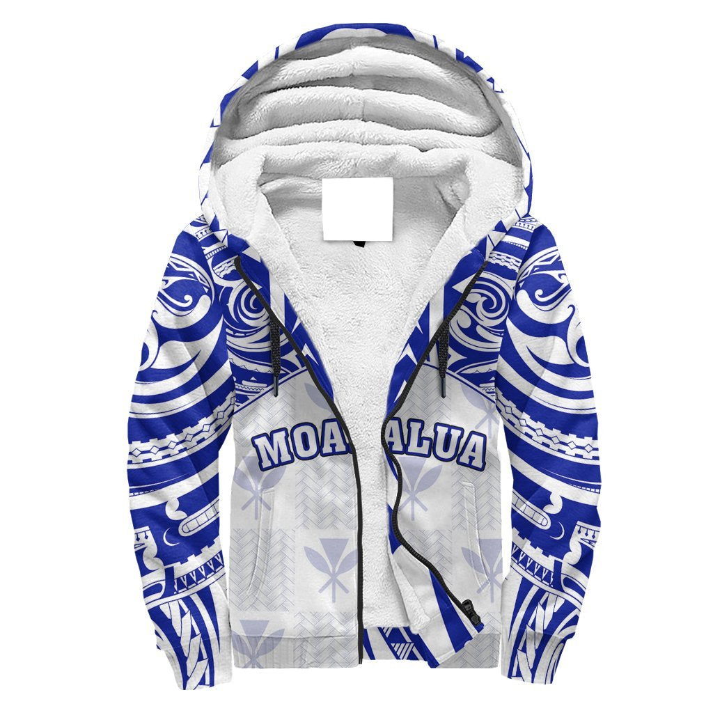 Hawaii Sherpa Hoodie - Kanaka Moanalua High School Sherpa Hoodie Demodern Style AH White - Polynesian Pride