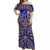 Hawaii Castle High School Tattoo Tribal Off Shoulder Dress - LT12 Long Dress Blue - Polynesian Pride