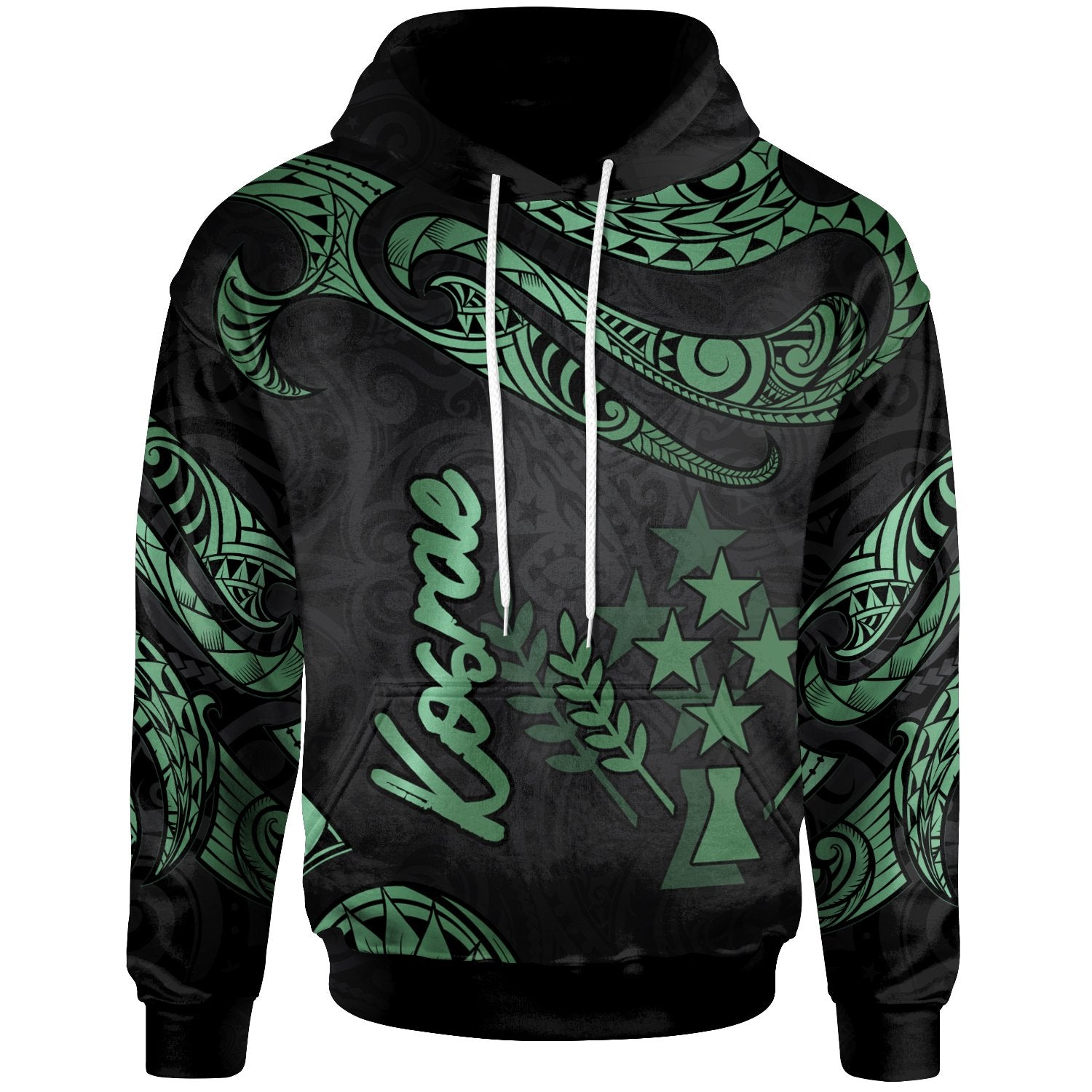 Kosrae Micronesia Hoodie Polynesian Tattoo Green Version Unisex Green - Polynesian Pride