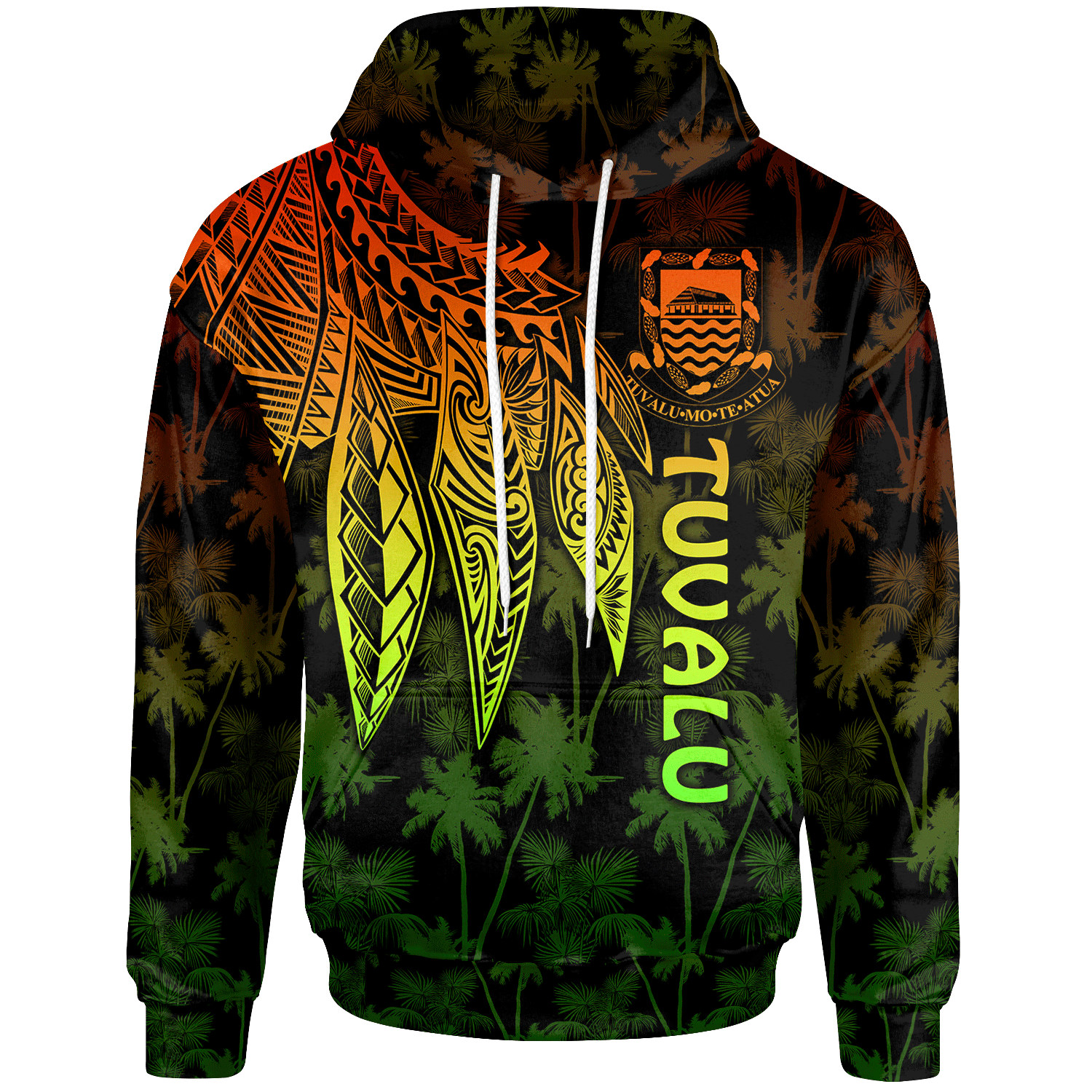 Tuvalu Hoodie Polynesian Wings (Reggae) Unisex Reggae - Polynesian Pride