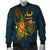 Pohnpei Polynesian Men's Bomber Jacket - Legend of Pohnpei (Blue) - Polynesian Pride