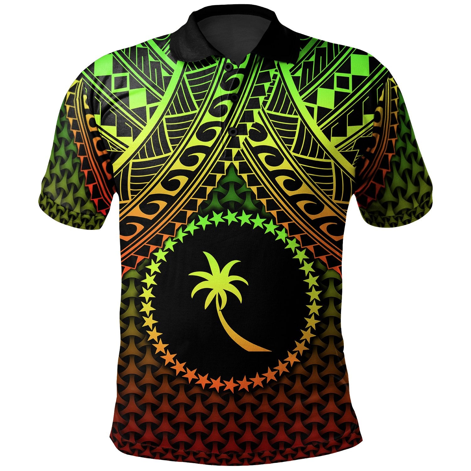 Polynesian Chuuk Polo Shirt Reggae Vintage Polynesian Patterns Unisex Reggae - Polynesian Pride