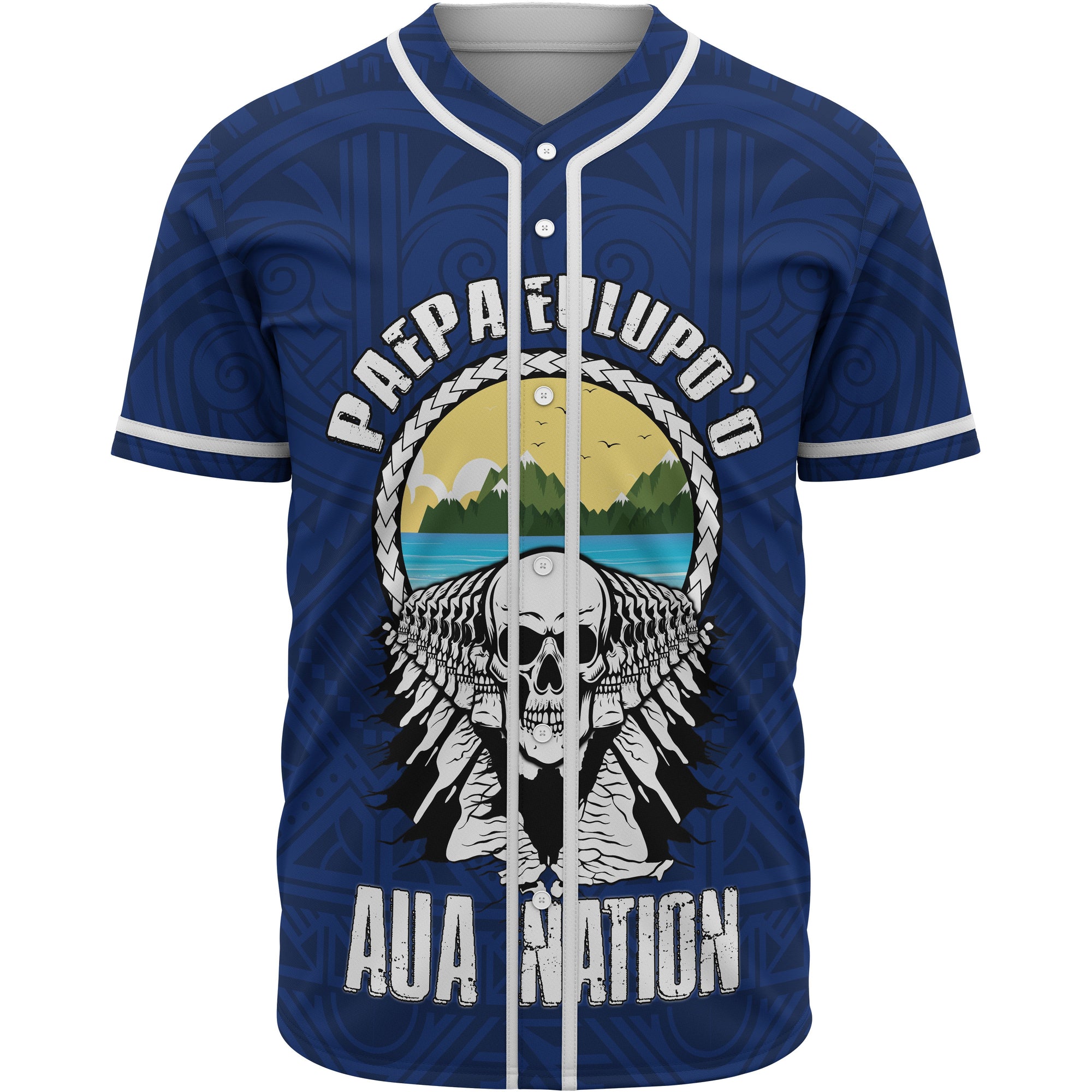 American Samoa Custom Personalised Baseball Shirt - Paepaeulupo'o Aua (Ver 2) Unisex Blue - Polynesian Pride