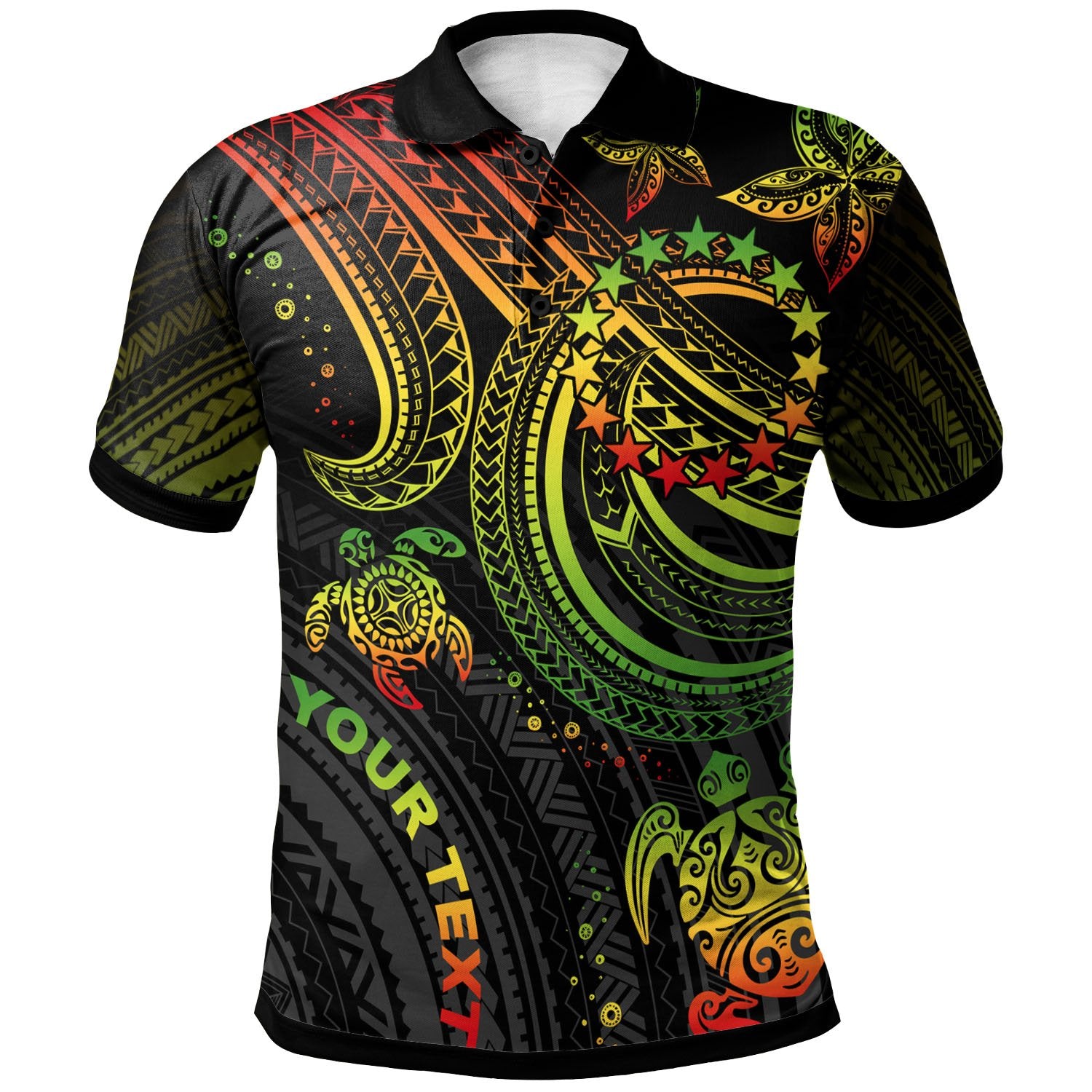 Cook islands Custom Polo Shirt Reggae Turtle Unisex Reggae - Polynesian Pride