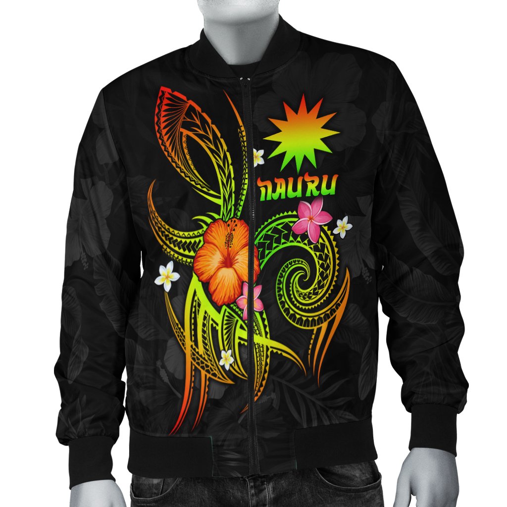 Nauru Polynesian Men's Bomber Jacket - Legend of Nauru (Reggae) Reggae - Polynesian Pride