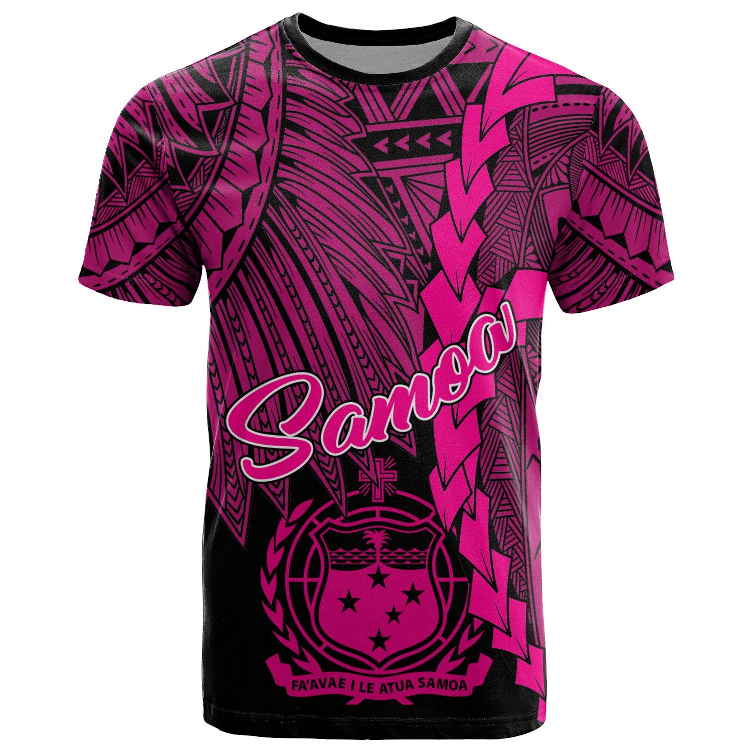 Samoa Polynesian T Shirt Tribal Wave Tattoo Pink Unisex Pink - Polynesian Pride