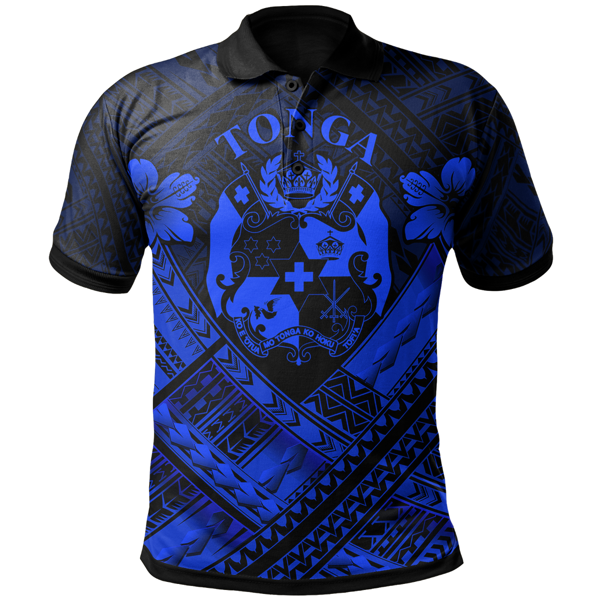 Tonga Polynesian Polo Shirt Tonga Blue Seal Camisole Hibiscus Style Unisex Blue - Polynesian Pride