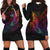 Vanuatu Hoodie Dress - Butterfly Polynesian Style Black - Polynesian Pride