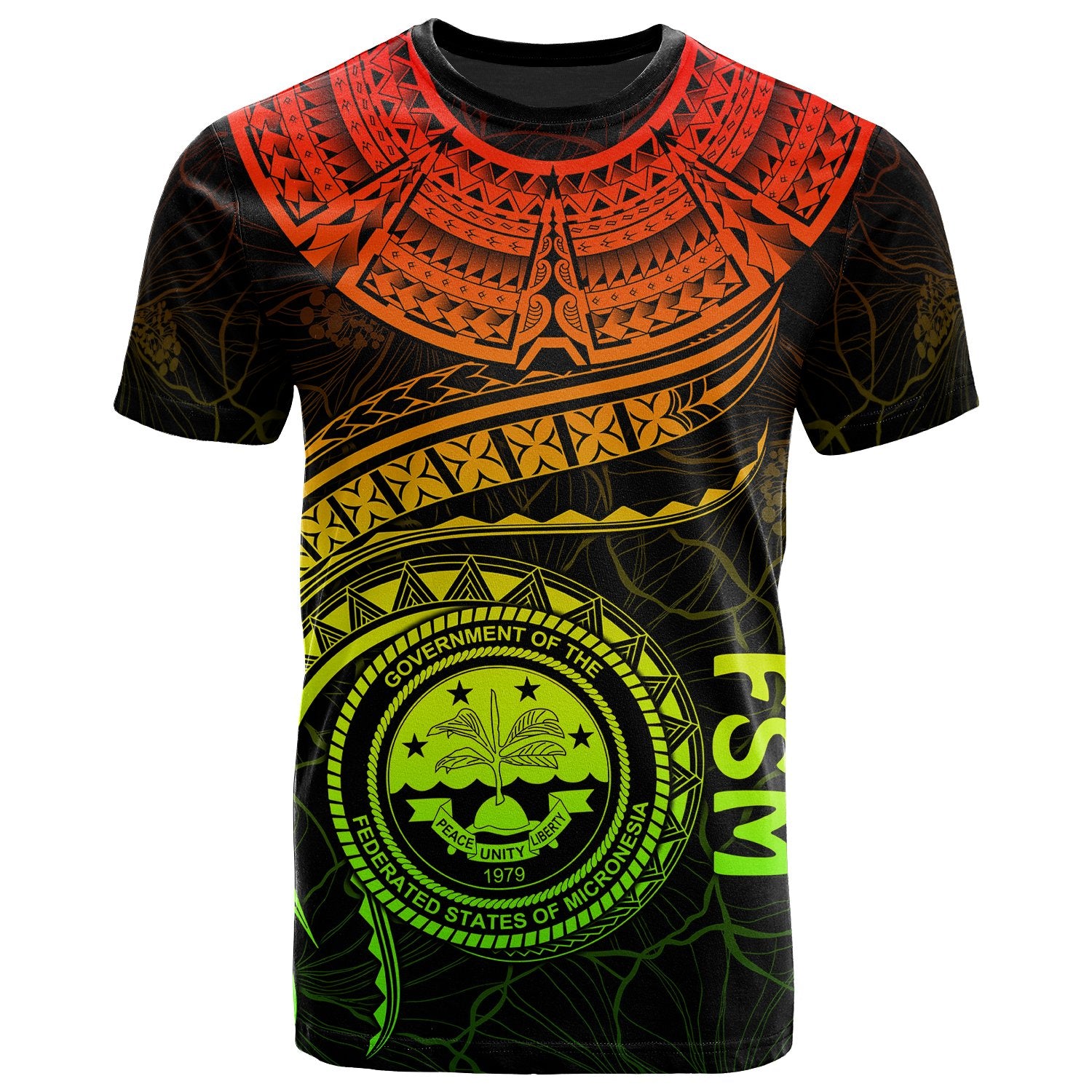 Federated States of Micronesia Polynesian T Shirt FSM Waves (Reggae) Unisex Art - Polynesian Pride