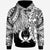 Pohnpei Polynesian Custom Hoodie Tribal Wave Tattoo White Unisex White - Polynesian Pride