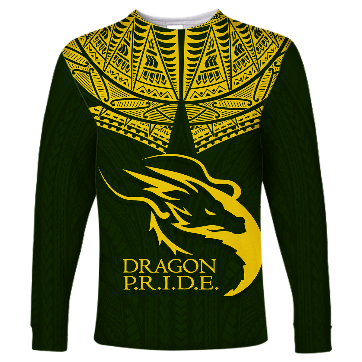 (Custom Personalised) Hawaii Honokaa High & Intermediate School Long Sleeve Shirt - LT12 Unisex Green - Polynesian Pride