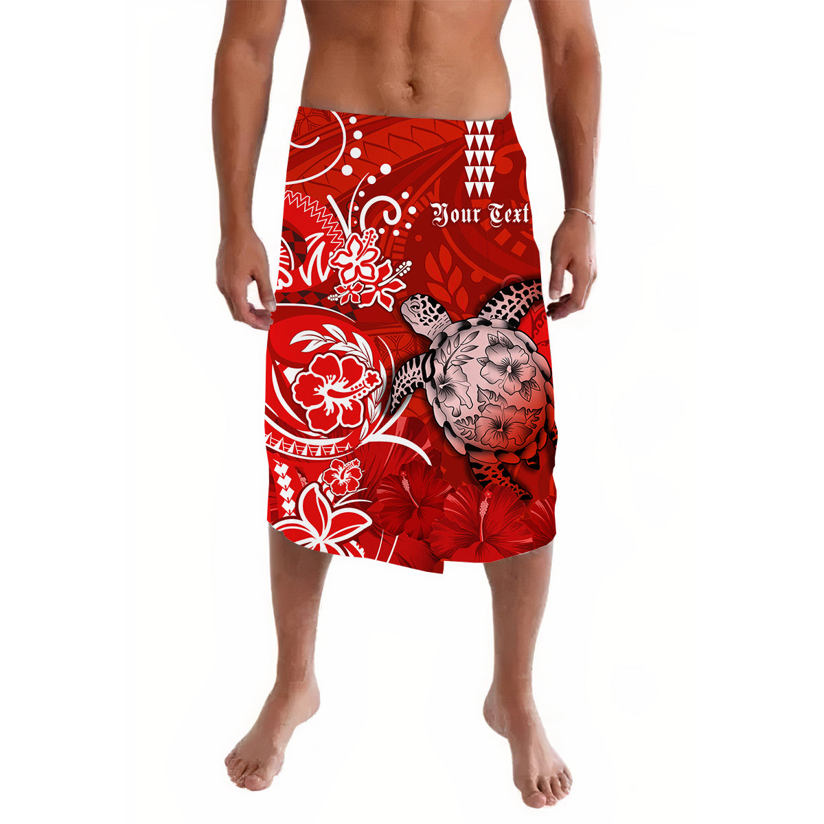 Custom Hawaii Lavalava Polynesian Red Sea Turtle Honu and Map LT13 Red - Polynesian Pride