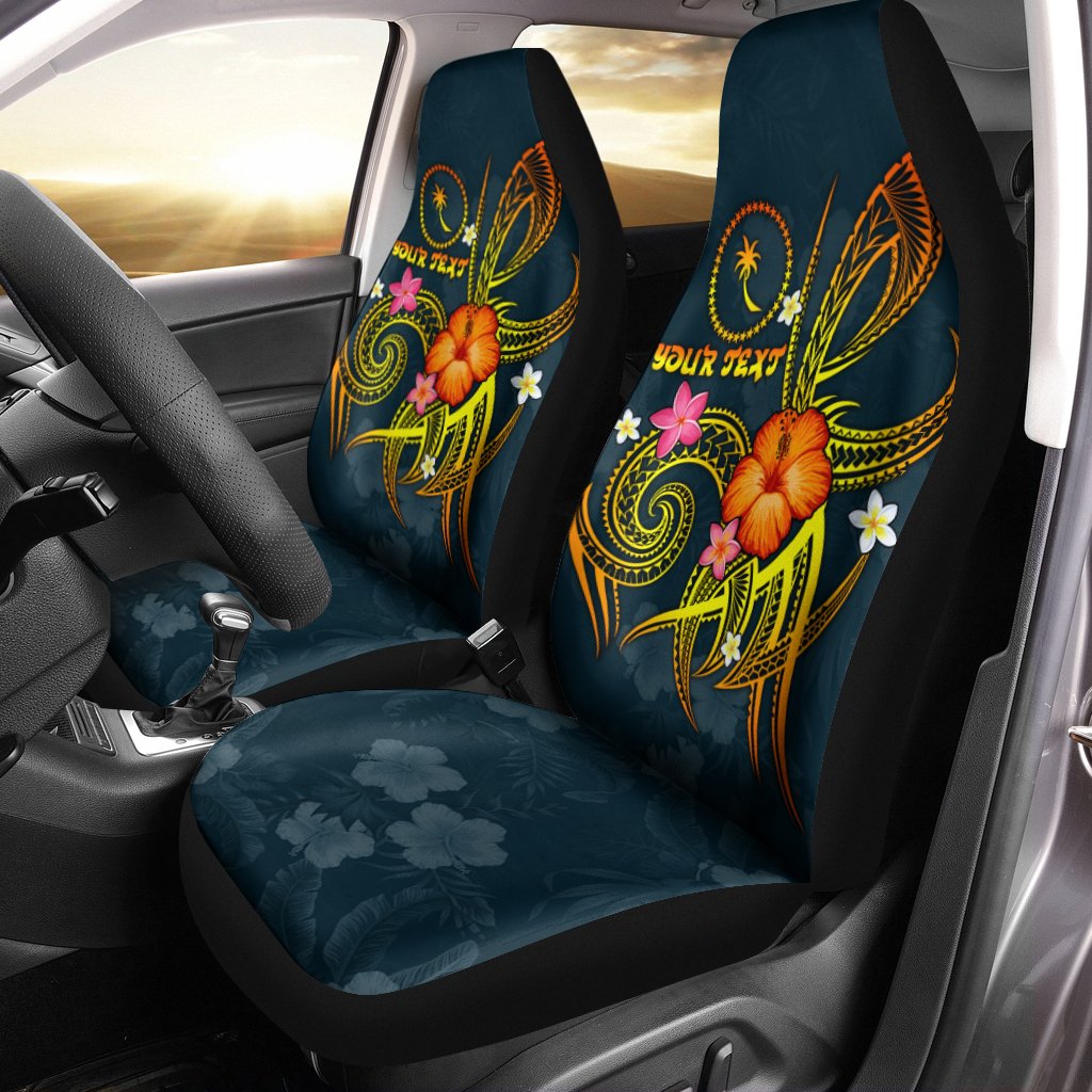 Chuuk Polynesian Personalised Car Seat Covers - Legend of Chuuk (Blue) Universal Fit Blue - Polynesian Pride