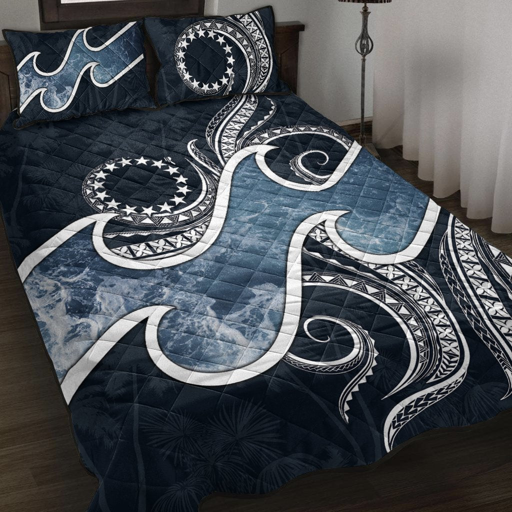 Cook Islands Polynesian Quilt Bed Set - Ocean Style Blue - Polynesian Pride