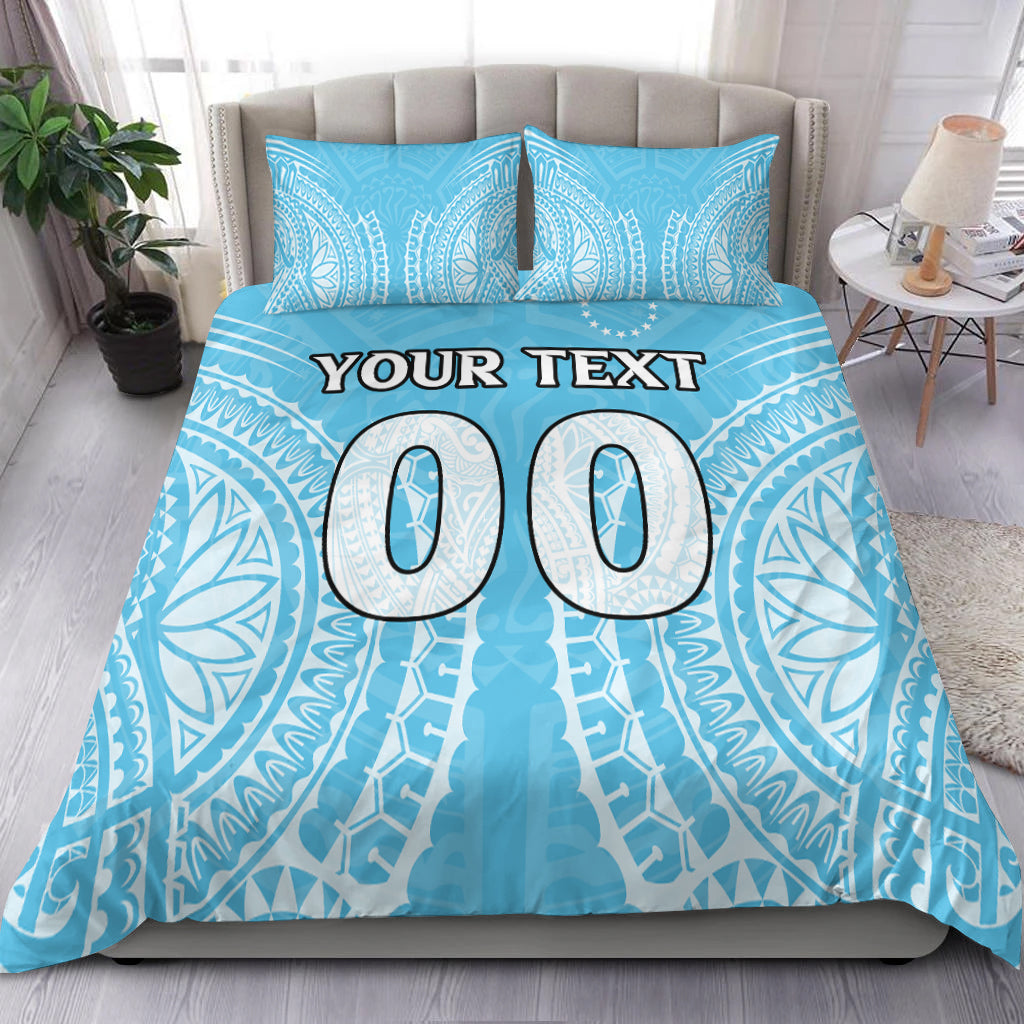 (Custom Personalised) Cook Islands Mauke Bedding Set - Tribal Pattern - LT12 Blue - Polynesian Pride