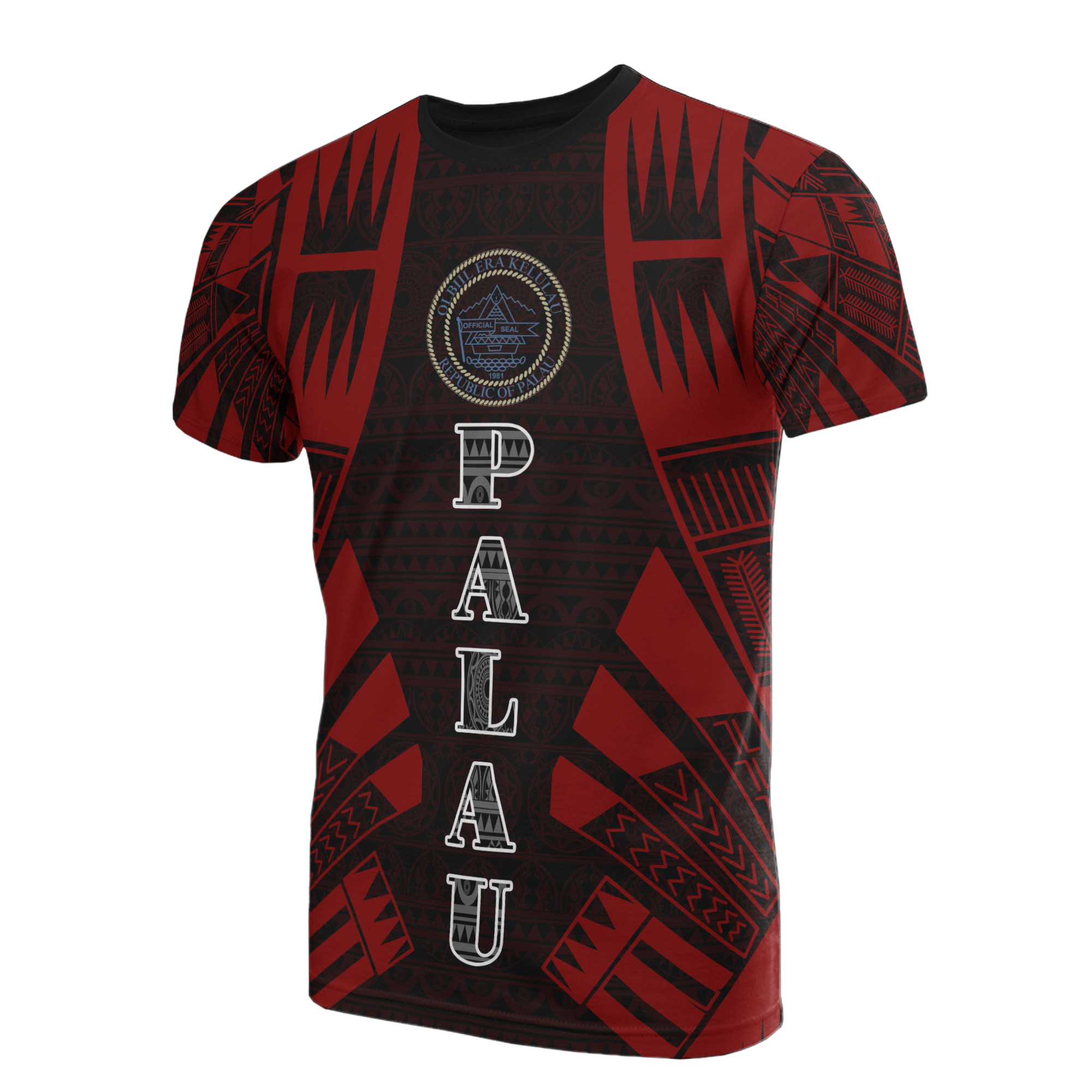 Palau T Shirt Palau Seeal Polynesian Tattoo Red Style Unisex Red - Polynesian Pride