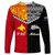 Papua New Papua New Guinea Combine New Zealand Maori Aotearoa Heritage Long Sleeve Shirt - LT12 Unisex Red - Polynesian Pride