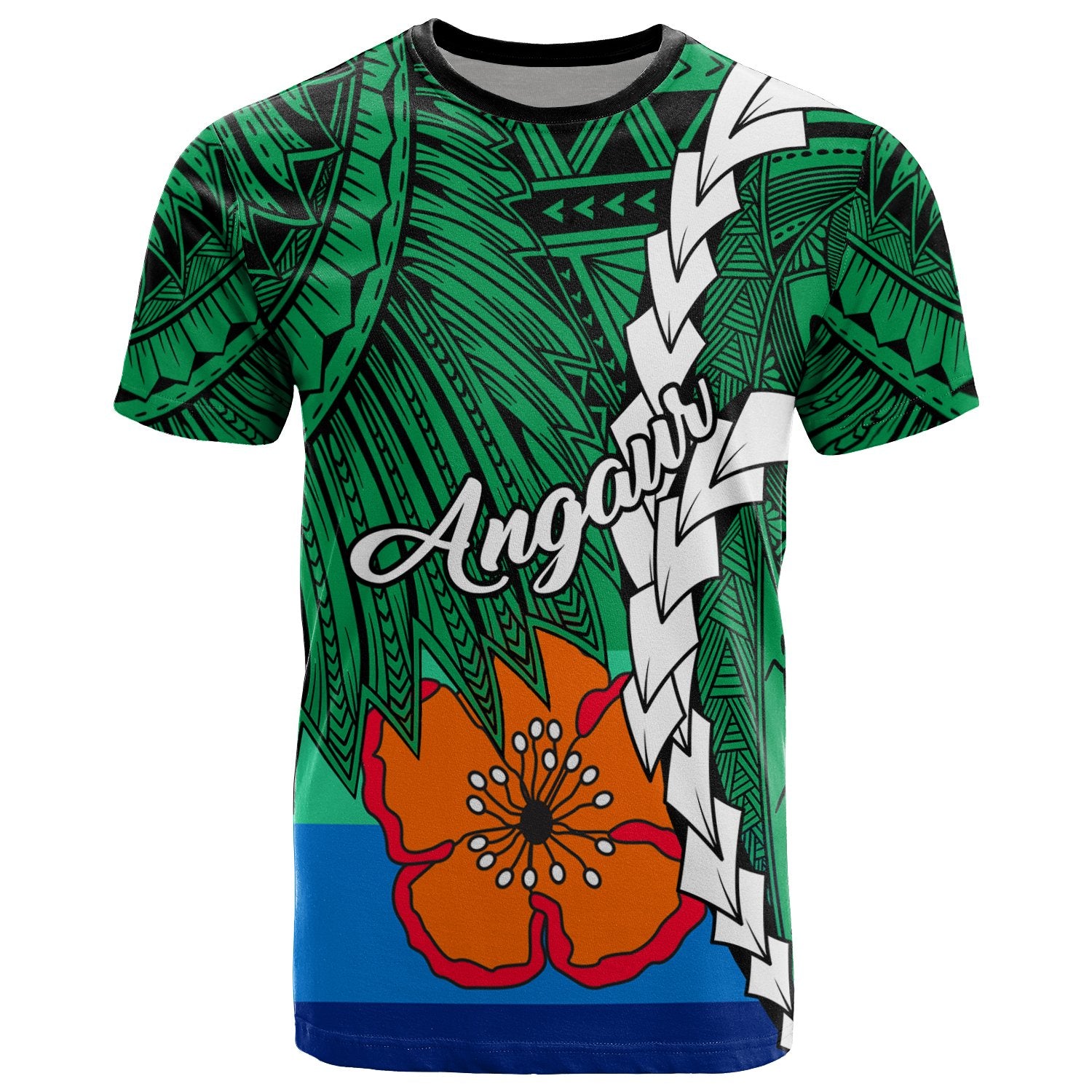 Palau Angaur Polynesian T Shirt Tribal Wave Tattoo Unisex Art - Polynesian Pride