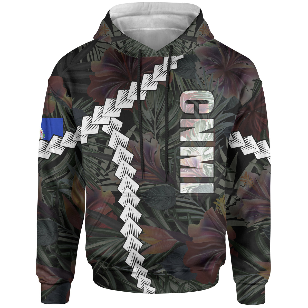 CNMI Polynesian Hoodie Chain Polynesian Unisex BLACK - Polynesian Pride