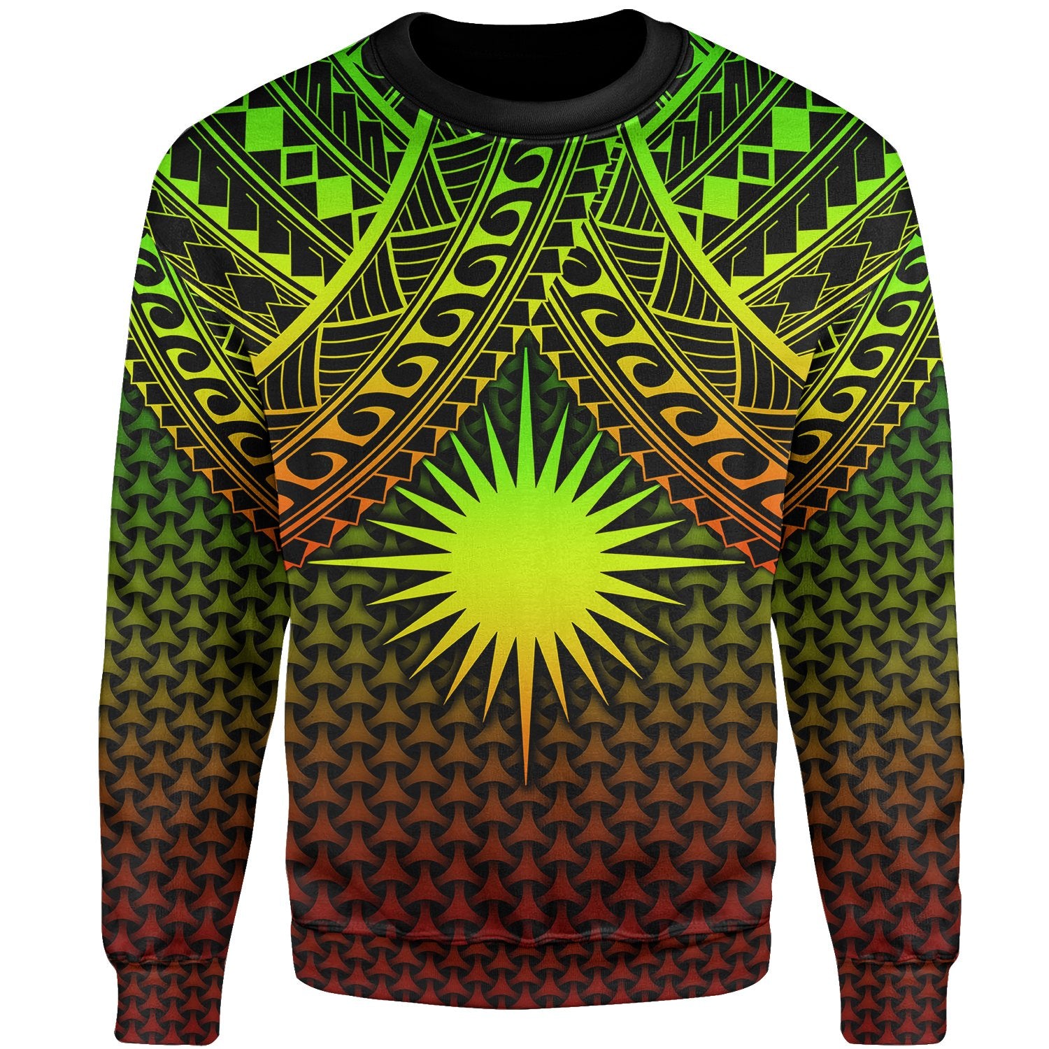 Polynesian Marshall Islands Custom SweaT Shirt Reggae Vintage Polynesian Patterns Unisex Reggae - Polynesian Pride