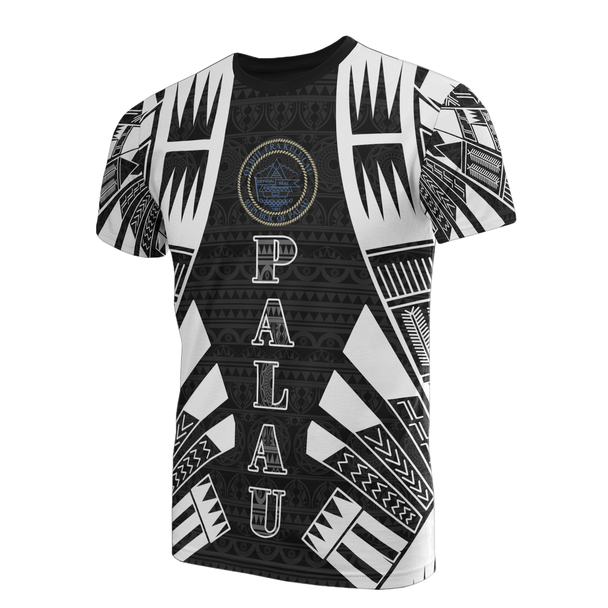 Palau T Shirt Palau Seeal Polynesian Tattoo Style Unisex Black - Polynesian Pride