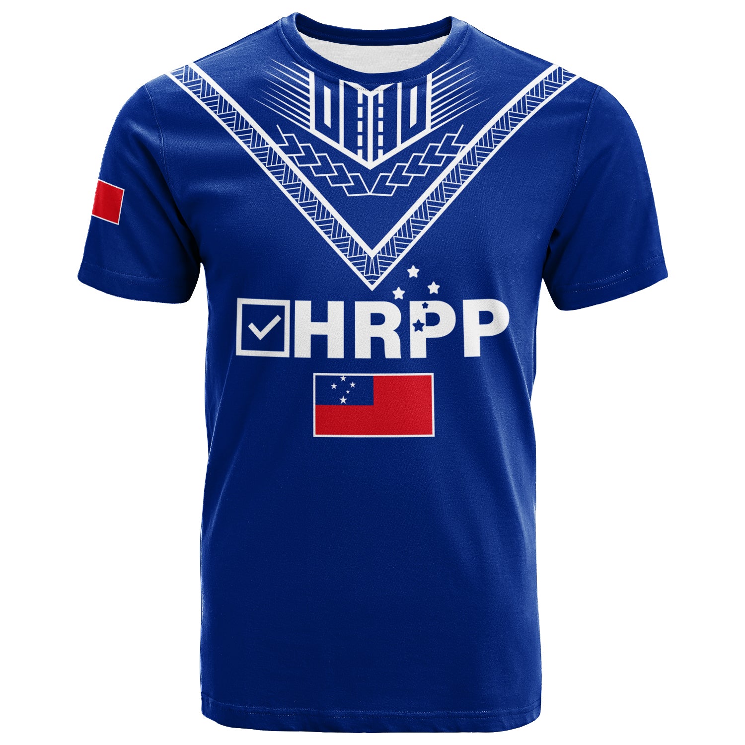 HRPP Samoa T Shirt Samoan Tribal LT12 Unisex Blue - Polynesian Pride