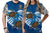 Custom American Samoa Couple Turtles T Shirt Polynesian Valentine HUSBand and WIFE Tie Dye Blue LT13 - Polynesian Pride