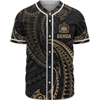 Samoa Polynesian Baseball Shirt - Gold Tribal Wave Unisex Gold - Polynesian Pride
