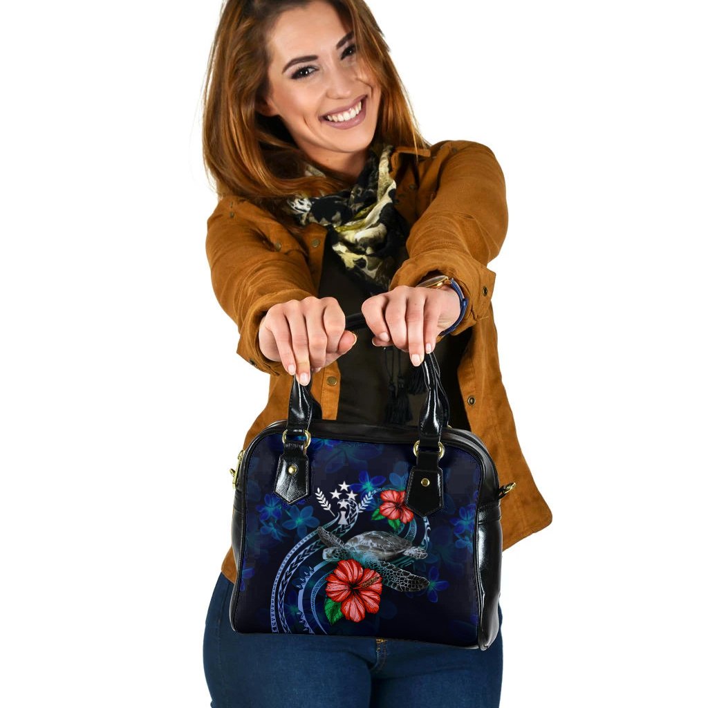 Kosrae Polynesian Shoulder Hand Bag - Blue Turtle Hibiscus One Size Blue - Polynesian Pride