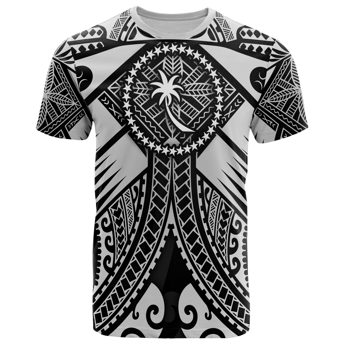 Chuuk T Shirt White Seal with Polynesian Tattoo Unisex Art - Polynesian Pride