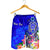 Tahiti Custom Personalised Men's Shorts - Turtle Plumeria (Blue) - Polynesian Pride