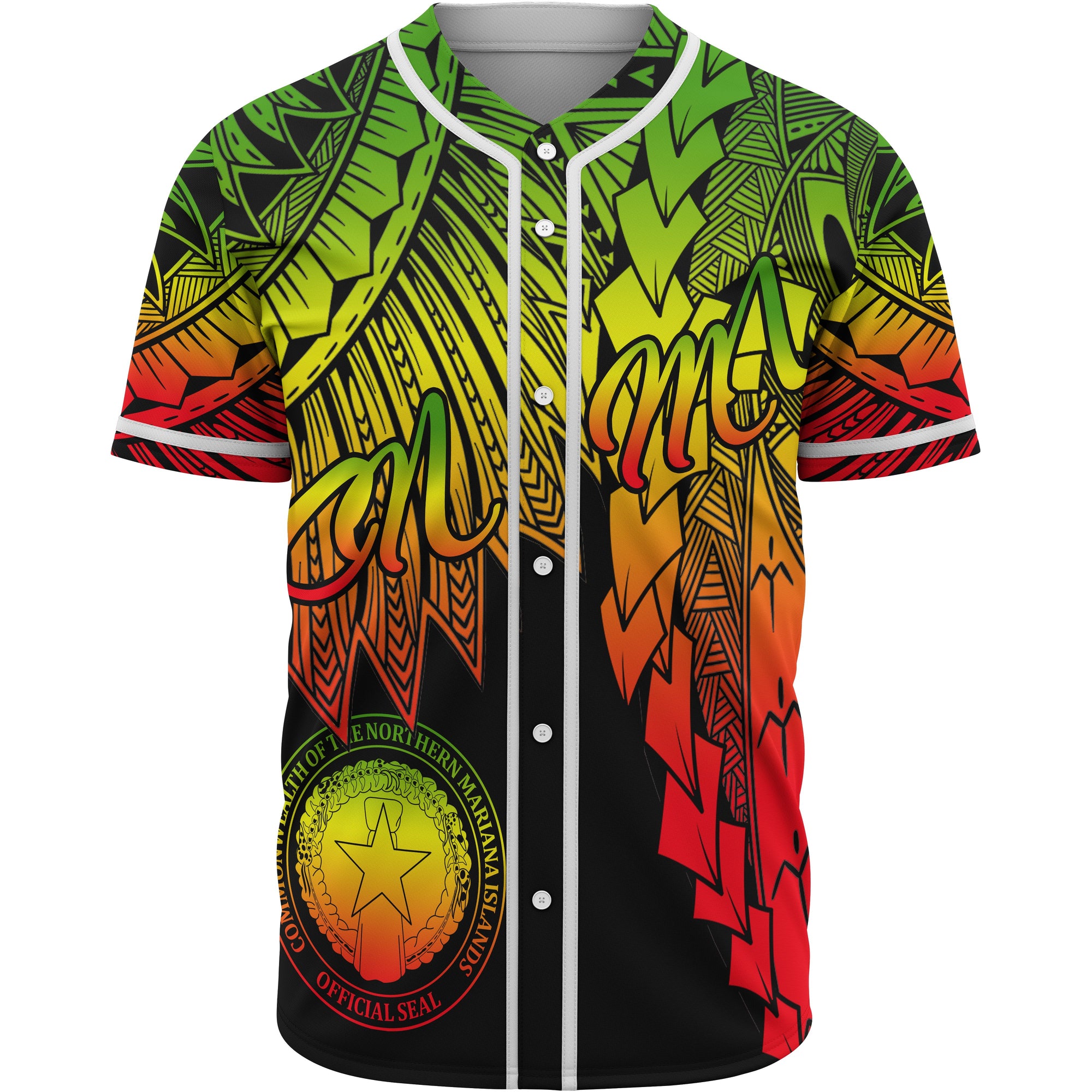 Northern Mariana Islands Polynesian Baseball Shirt - Tribal Wave Tattoo Reggae Unisex Reggae - Polynesian Pride