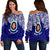 (Custom Personalised) Papua New Guinea Bougainville Pride Women Off Shoulder Sweater - LT12 Blue - Polynesian Pride