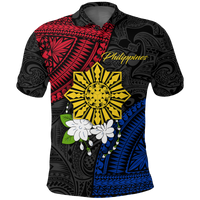 Philippines Sampaguita Filipino Sun Polo Shirt LT12 Unisex Black - Polynesian Pride
