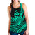 Hawaii Humpback Whale With Hibiscus Tribal Turquoise Women Tank Top - LT12 - Polynesian Pride