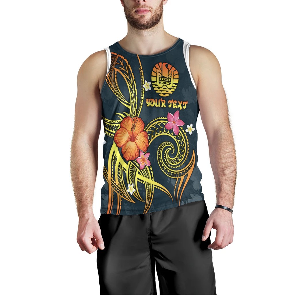 Polynesian Tahiti Personalised Men's Tank Top - Legend of Tahiti (Blue) - Polynesian Pride