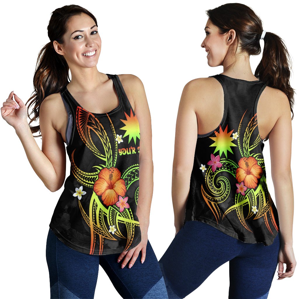 Nauru Polynesian Personalised Women's Racerback Tank - Legend of Nauru (Reggae) Art - Polynesian Pride