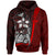 Guam Polynesian Hoodie Red Turtle with Hook Unisex RED - Polynesian Pride