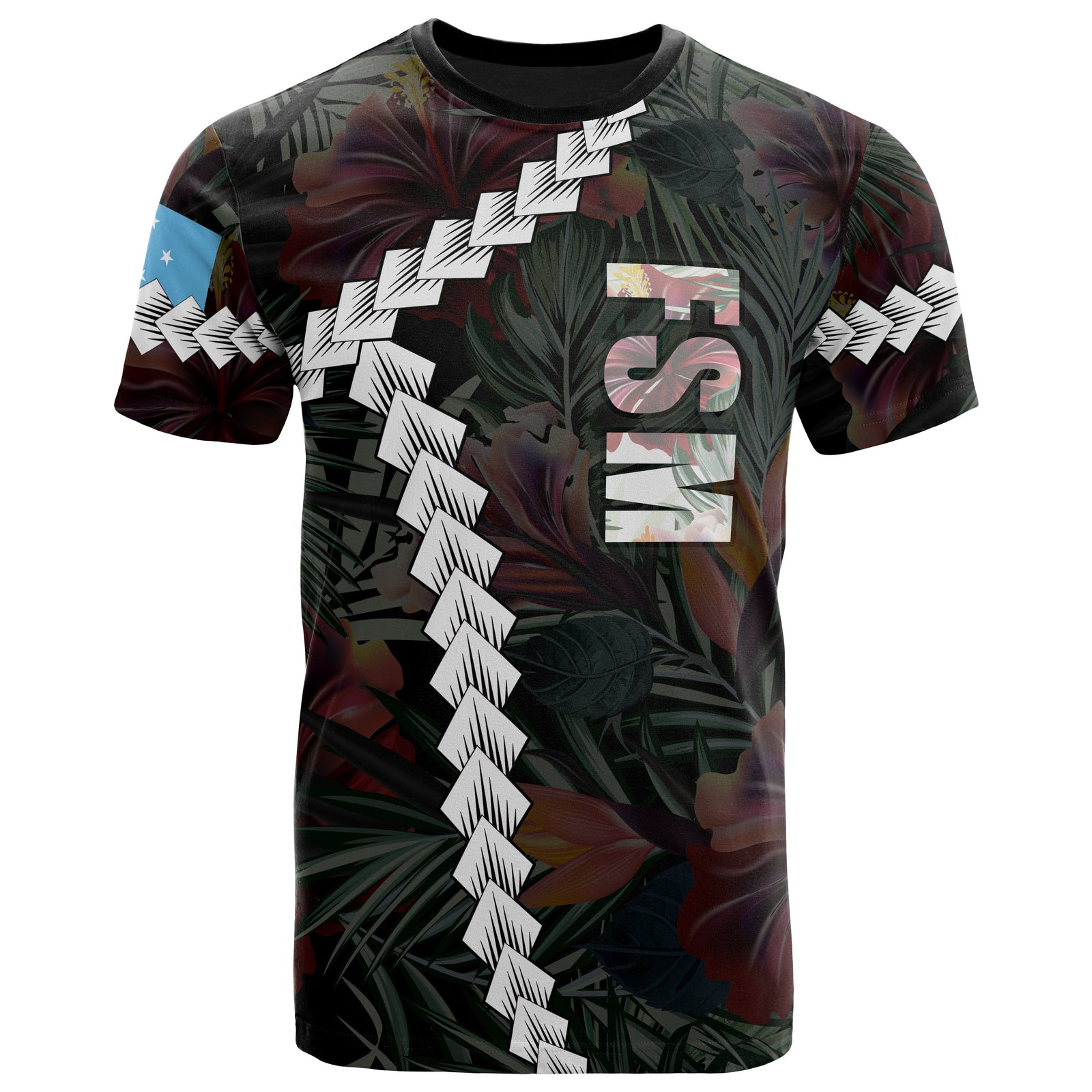 Federated States of Micronesia T Shirt Chain Polynesian Unisex BLACK - Polynesian Pride