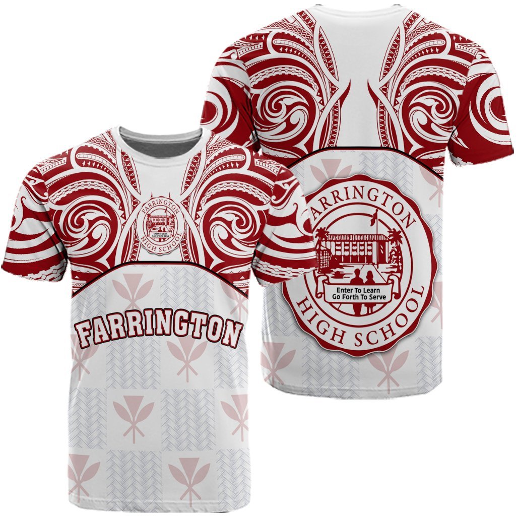 Hawaii T Shirt Kanaka Farrington High School T Shirt Demodern Style Unisex White - Polynesian Pride