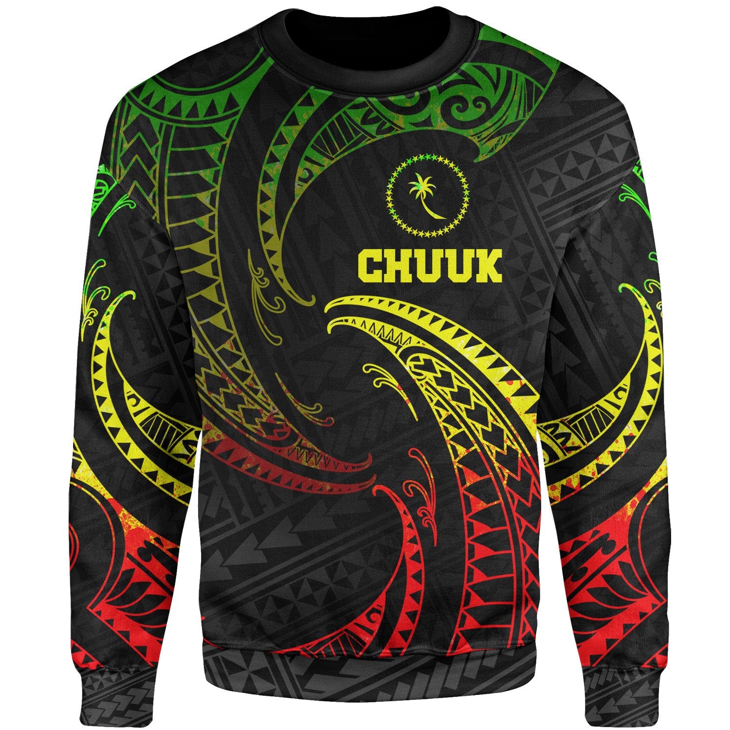 Chuuk Polynesian Sweater - Reggae Tribal Wave Unisex Reggae - Polynesian Pride