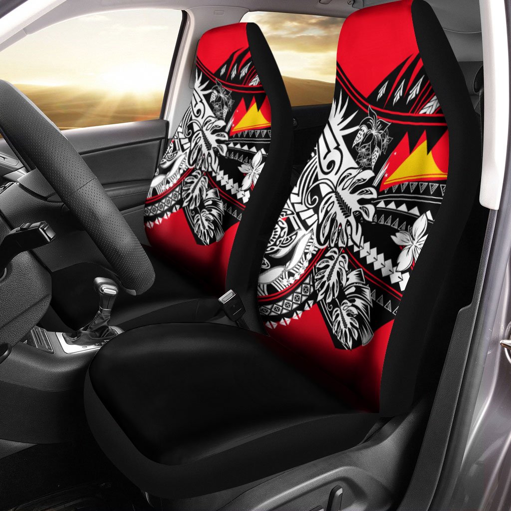 Tokelau Car Seat Cover - Tribal Jungle Pattern Universal Fit Black - Polynesian Pride