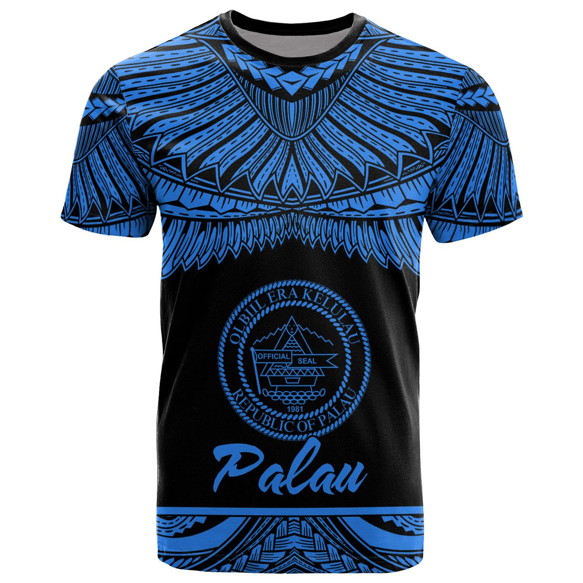 Palau Polynesian T Shirt Palau Pride Blue Version Unisex Blue - Polynesian Pride
