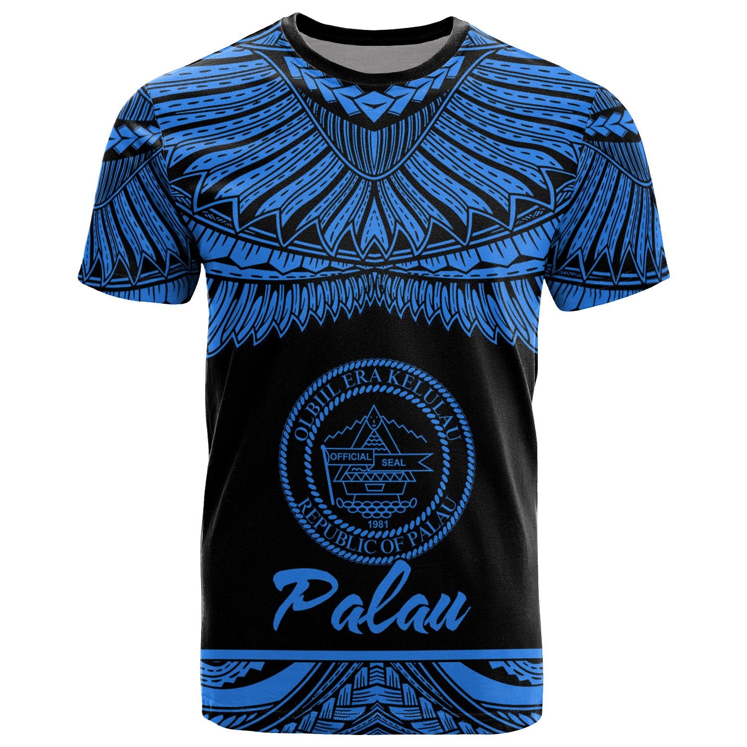 Palau Polynesian T Shirt Palau Pride Blue Version Unisex Blue - Polynesian Pride